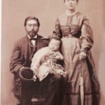 George H. Gilbert. "Matsugoro Ofuji and Family." c. 1870. Reproduction of vintage photograph.