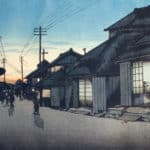 Koitsu Ishiwata. “Twilight at Imamiya Street, Choshi" c. 1932. Ink on handmade paper.