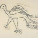 Bird #1, Jean and Phillip Earl, Wax-on-muslin rubbing, 1970s