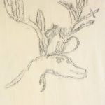 Deer Profile Right, Jean and Phillip Earl, Wax-on-muslin rubbing, 1990s