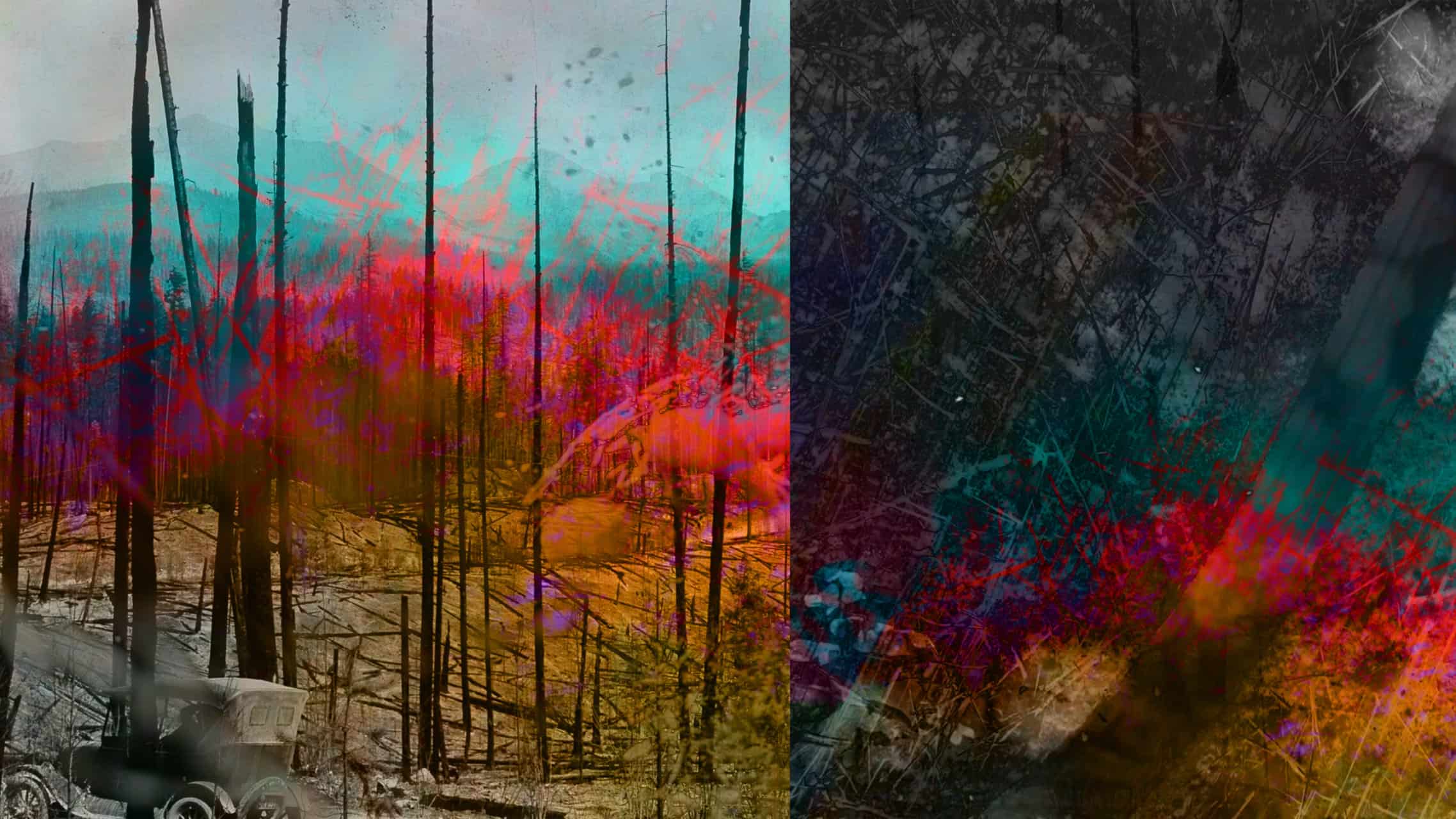 Big Burn Remains, 2023, Giclée print, Still from the digital video FIRELAND Big Burn