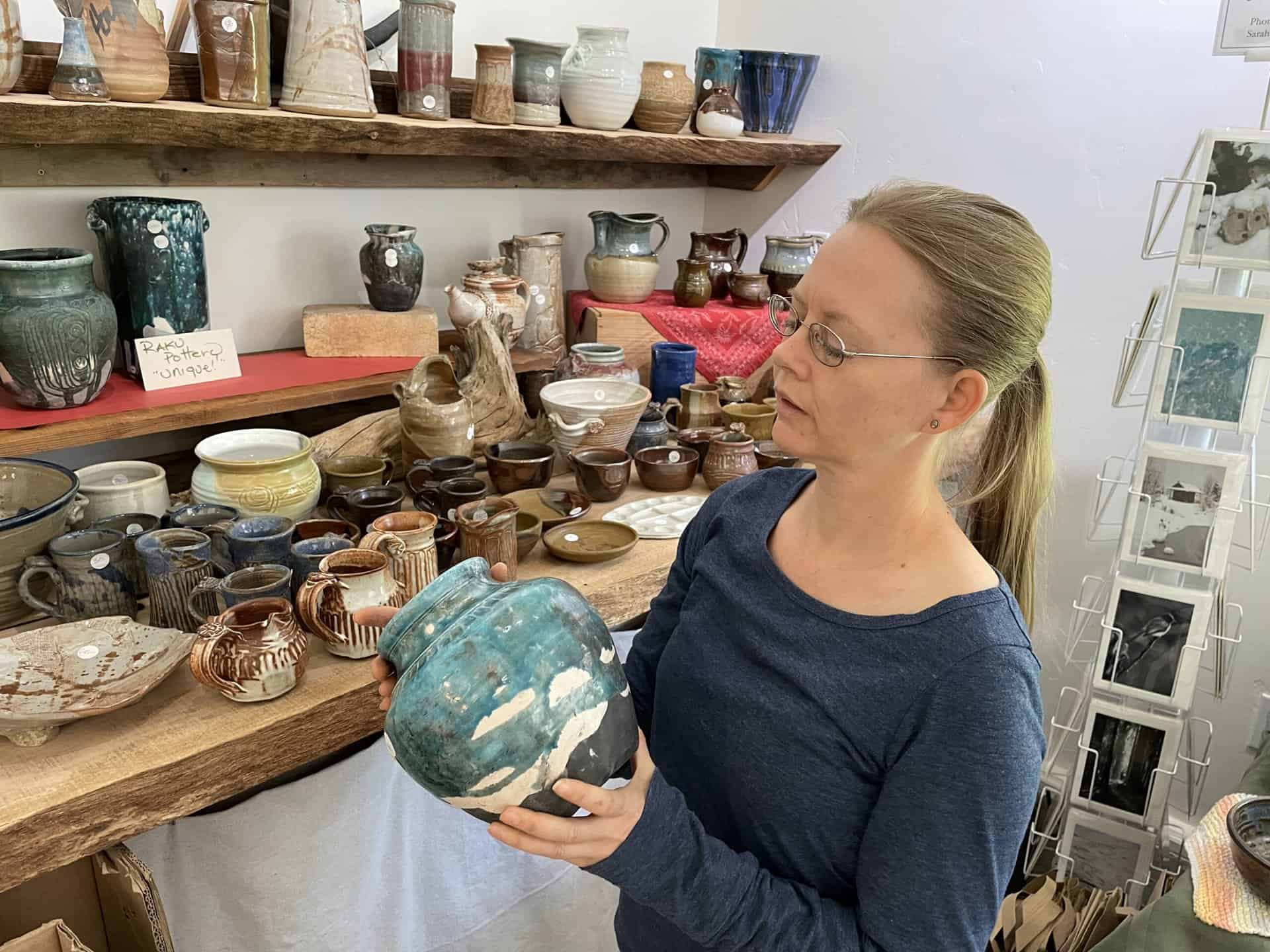 Sarah with pottery 2