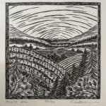Katherine Case, Holly’s Hill, 2021, Linocut