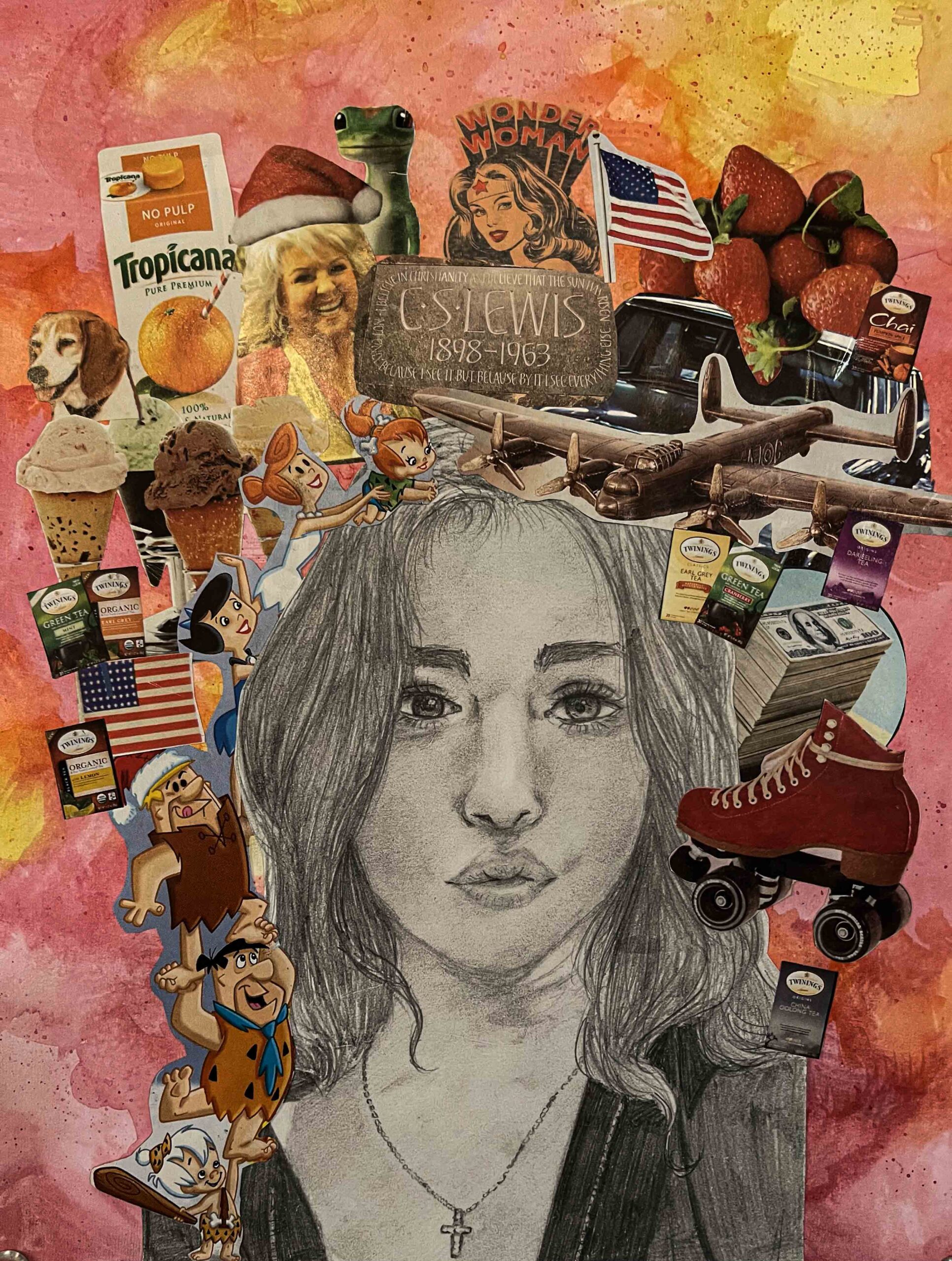 Angela Levko. Growth Mindset Self Portrait.
Mixed Media.