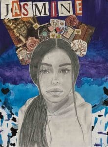 Jasmine Martinez Madonado_Growth Mindset Self Portrait_Mixed Media