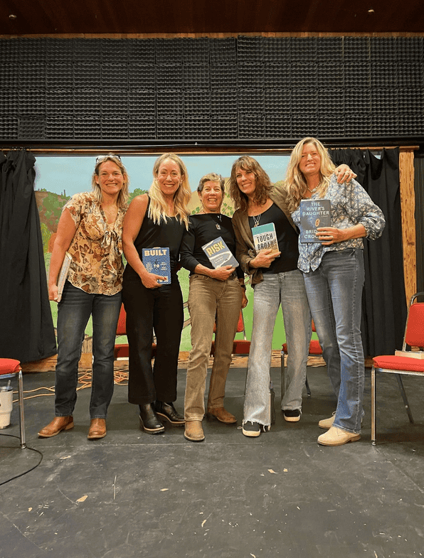 2025 Prose Panel - Adrienne Graf (moderator) and authors, Juliet Starret, Susan Norman (festival organizer), Caroline Paul, and Bridget Crocker
